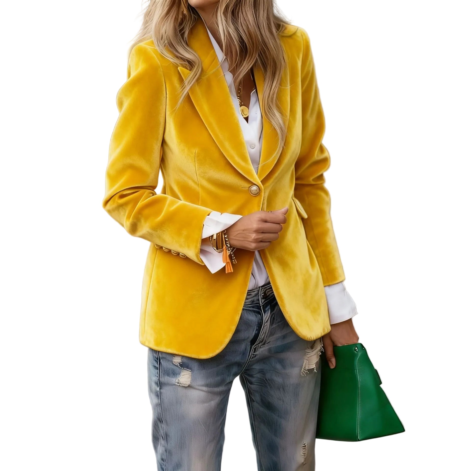 Elegancka Marynarka Aksamitna Damska – Taliowany Żakiet Premium