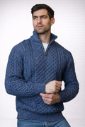 Męski Sweter z Zamkiem 1/2 – Klasyczny Dzianinowy Model Casual