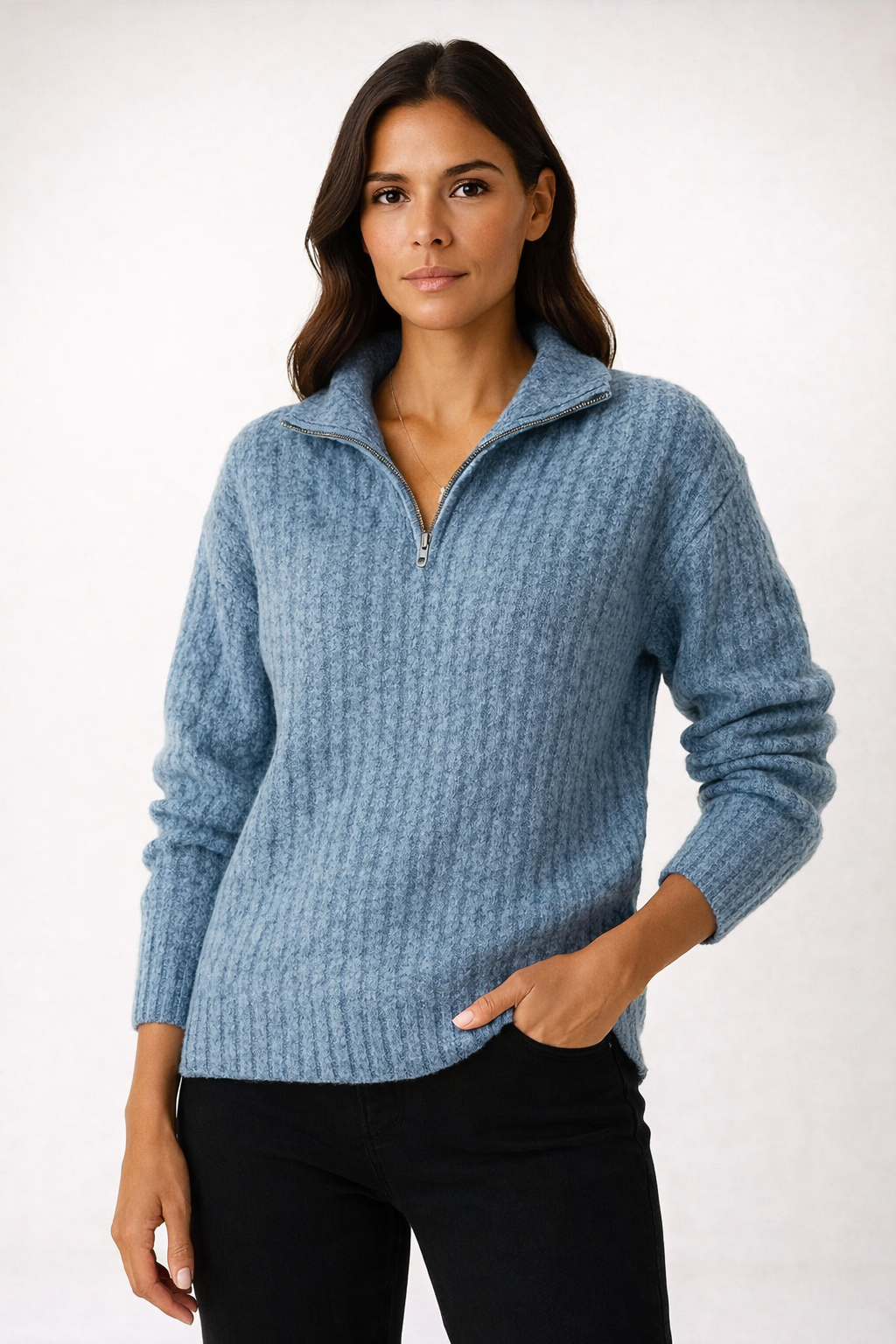 Damski Sweter Elena z Zamkiem 1/2 – Miękka Bluza Casual