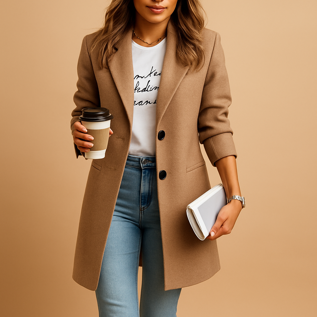 Elegancki Damski Płaszcz Półdługi o Ponadczasowym Kroju